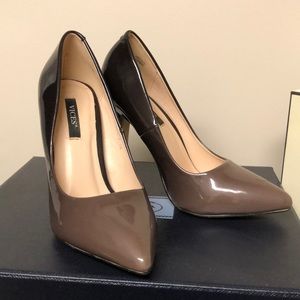 Vices ombré black gray leather pumps 36